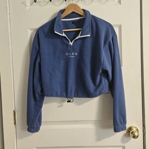 1/4 zip up crop sweater